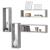 Set 4 rafturi de perete Fagernes 59x15x17 cm, aspect beton, en.casa