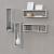 Set 4 rafturi de perete Fagernes 59x15x17 cm, aspect beton, en.casa