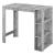 Masă de bar Danderyd 120x60x105,5 cm cu 3 rafturi, aspect beton