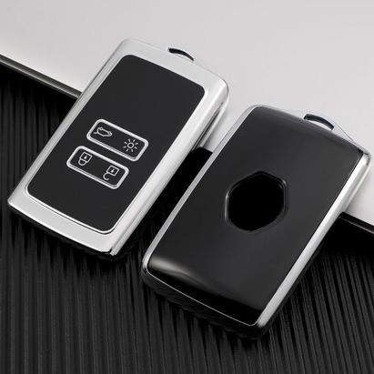 Husă cheie Renault smartkey 4 butoane TPU gri pentru Megane, Kadjar, Clio
