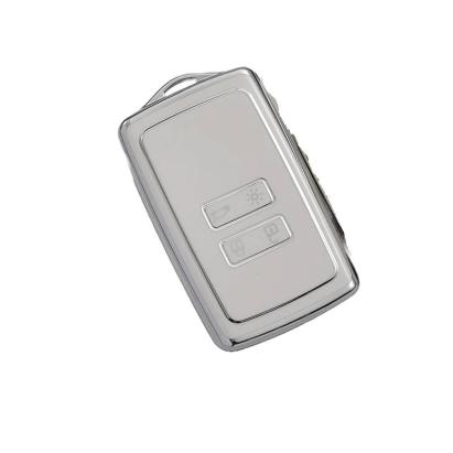 Husă cheie Renault smartkey 4 butoane, TPU alb cu crom
