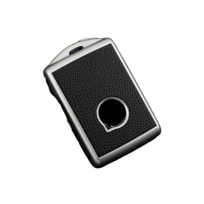 Husă cheie Volvo XC90, XC60, XC40 Smartkey din TPU, aspect piele, gri