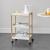 Servierwagen Lugano 75x46x35 cm Rollwagen mit Ablage Weiß/Natur en.casa
