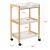 Servierwagen Lugano 75x46x35 cm Rollwagen mit Ablage Weiß/Natur en.casa