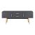 Comodă TV Alavus 140x40x56 cm, gri închis, cu 2 uși și 2 sertare