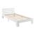 Pat din lemn Nivala 90x200 cm, alb mat, cu tăblie și somieră