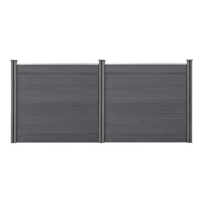WPC Gartenzaun 165x314 cm mit Pfosten Sichtschutz Windschutz Grau neu.holz