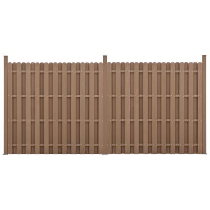 WPC Gartenzaun Langero 185x376 cm Braun neu.holz