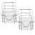 2er-Set Teleskopschublade 27x44x14 cm Stahl Silber [en.casa]