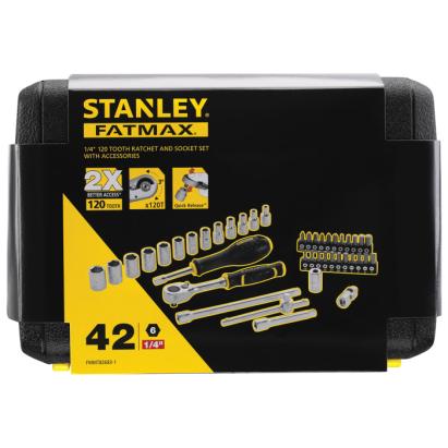 Set tubulare Stanley FatMax 1/4 cu clichet 120 dinti, 42 piese