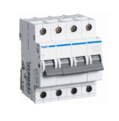 Întrerupător automat Hager MY406 6A 4P 4.5kA curba C