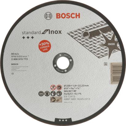 Disc de tăiere Bosch Standard pentru inox 230 x 1,9 mm
