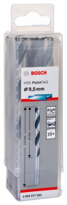Set 10 burghie pentru metal Bosch HSS PointTeQ 9,5 x 125 mm