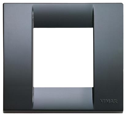 Rama intrerupator Vimar 2 module, gri, 80x80 mm, montaj orizontal/vertical