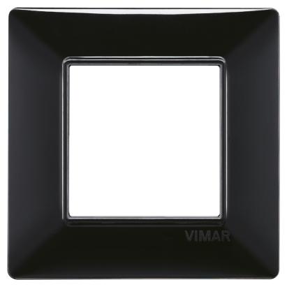 Rama întrerupător Vimar 2 module, negru, 80x80 mm, din plastic