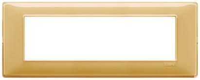 Rama intrerupator Vimar 7 module, 206x80 mm, amber, montaj vertical/orizontal