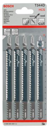 Set 5 panze Bosch T344D Precision for Wood pentru ferastrau vertical, 152 mm