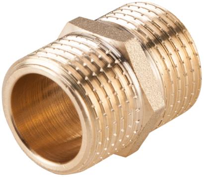 Niplu din alama FE-FE 1 1/4 inch pentru instalatii sanitare si termice