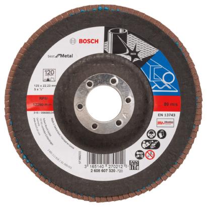 Disc evantai Bosch Best for Metal 125 mm, granulație G120