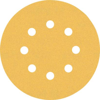 Set 5 foi abrazive Bosch C470, 125 mm, granulatie 120, 8 orificii