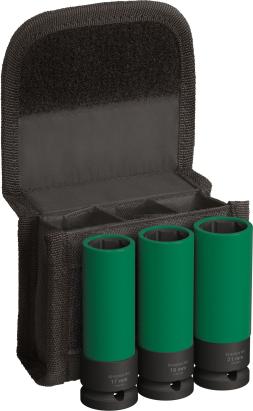 Set 3 tubulare impact Bosch 1/2 inch, 17/19/21 mm, protecție jante