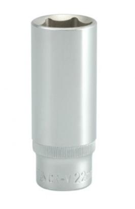 Cheie tubulara lunga 3/8, 22 mm, hexagonala, din crom-vanadiu