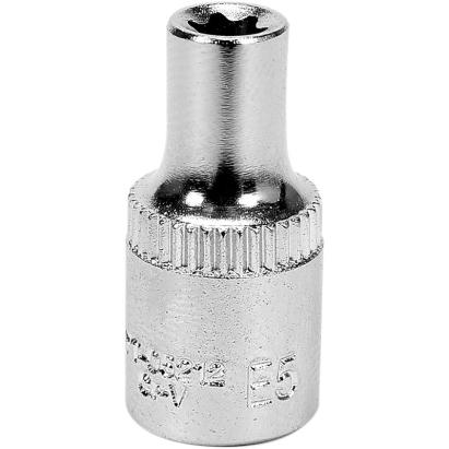 Cheie tubulară E5 cu prindere 1/4 din crom-vanadiu, 25 mm