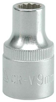 Cheie tubulară 1/4 inch, 6 puncte, 9 mm, din crom-vanadiu