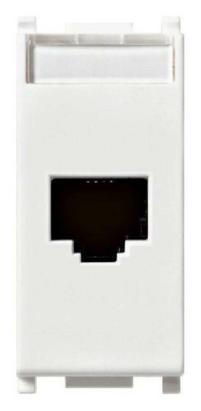 Adaptor RJ45 Vimar Plana alb, 1 modul, pentru retele date UTP Cat 5e