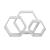 Set 3 rafturi de perete hexagonale albe Greiz, design retro