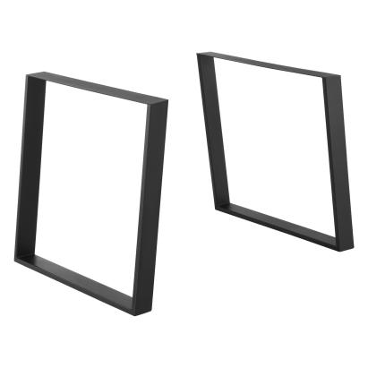 Set 2 picioare pentru masă din oțel 75x72 cm, negru mat, en.casa