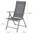 Set 2 scaune de grădină pliabile Kalamata, gri închis, cu spătar reglabil
