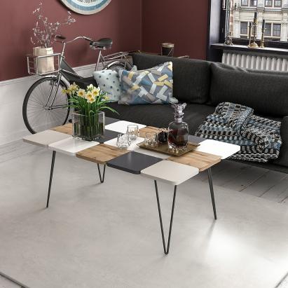 Măsuță de cafea Give multicoloră 110x66 cm cu picioare Hairpin