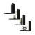 Set 4 rafturi de perete Broby, negre, 30 x 30 x 16 cm, [en.casa]