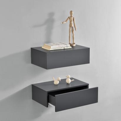 Wandregal Oslo 2er Set 46x30x15cm Dunkelgrau [en.casa]