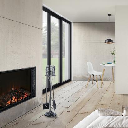 Set ustensile pentru semineu Dovre, 5 piese, argintiu, metal