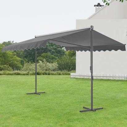 Standmarkise Selenizza freistehend 600x300x260cm Dunkelgrau [pro.tec]
