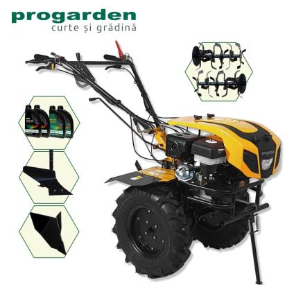 Motocultor ProGARDEN Campo 1844 18CP cu pluguri si 4L ulei inclus
