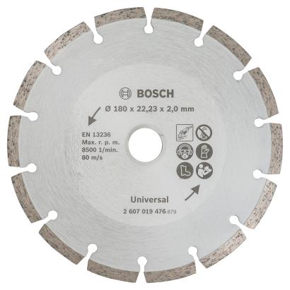 Disc diamantat Bosch universal pentru materiale de construcții 180x22,23x2 mm