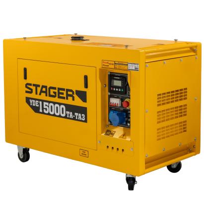 Generator profesional Stager YDE15000TA-TA3, 11.5 kW, DualPower 230-400V, insonorizat, diesel, 3000rpm, pornire electrica