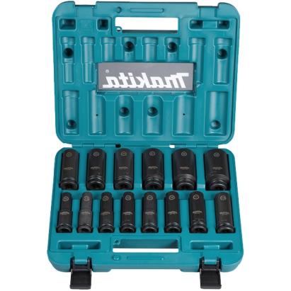 Set tubulare adanci impact Makita E-16586, 14 piese, 1/2, 10-32 mm