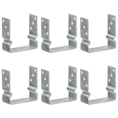 Ancore de gard, 6 buc., argintiu, 14x6x15 cm, oțel galvanizat GartenMobel Dekor