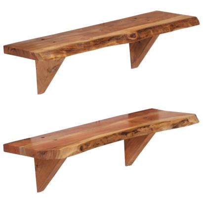 Rafturi de perete, 2 buc., 60x20x18 cm, lemn masiv de acacia GartenMobel Dekor