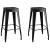 Scaune de bar stivuibile, 2 buc., negru, metal GartenMobel Dekor