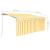 Copertină retractabilă manual cu stor, galben&alb, 3,5x2,5 m   GartenMobel Dekor