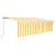 Copertină retractabilă manual cu stor&LED, galben&alb, 5x3 m GartenMobel Dekor