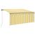 Copertină retractabilă automat cu stor, galben&alb, 3,5x2,5 m GartenMobel Dekor