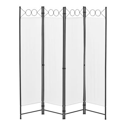 Paravan despărțitor pliabil cu 4 panouri, alb, 160x171 cm, en.casa