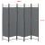 Paravan despărțitor pliabil Saragossa, 5 panouri, 200x171 cm, gri închis