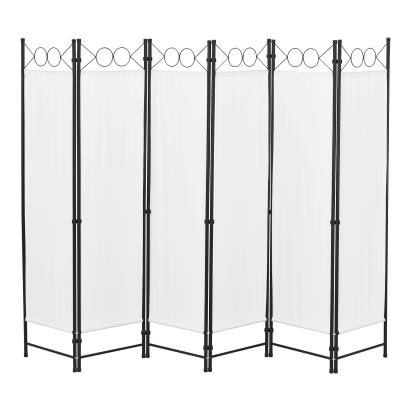 Paravan despărțitor Saragossa, 6 panouri, alb, 240x171 cm